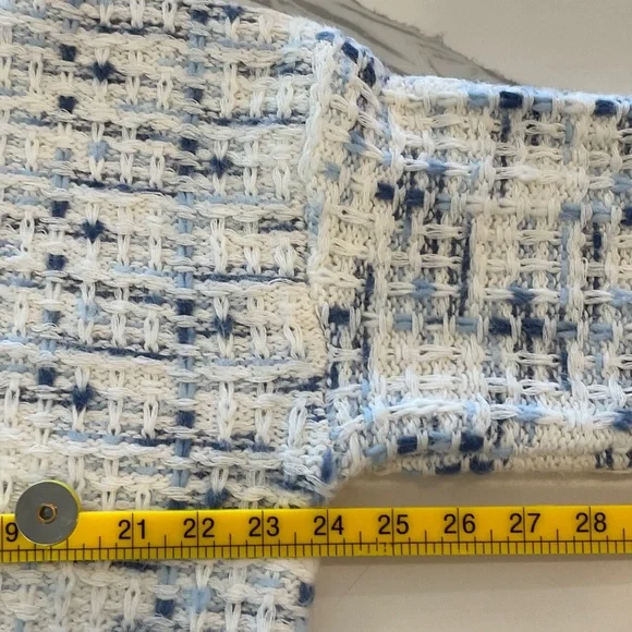 Grey Bandit Beauutiful Women's White and Blue Size Small Oversized Sweater - Picture 5 of 8